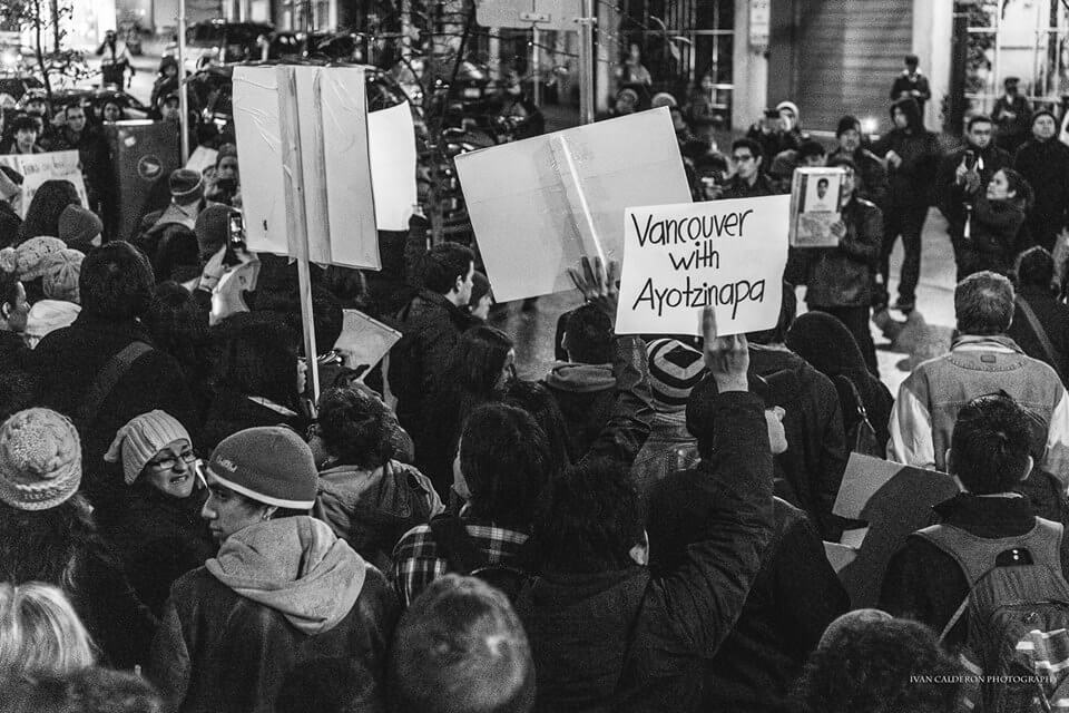 Ayotzinapa protest in Vancouver. Photo Credit: Ivan Calderon