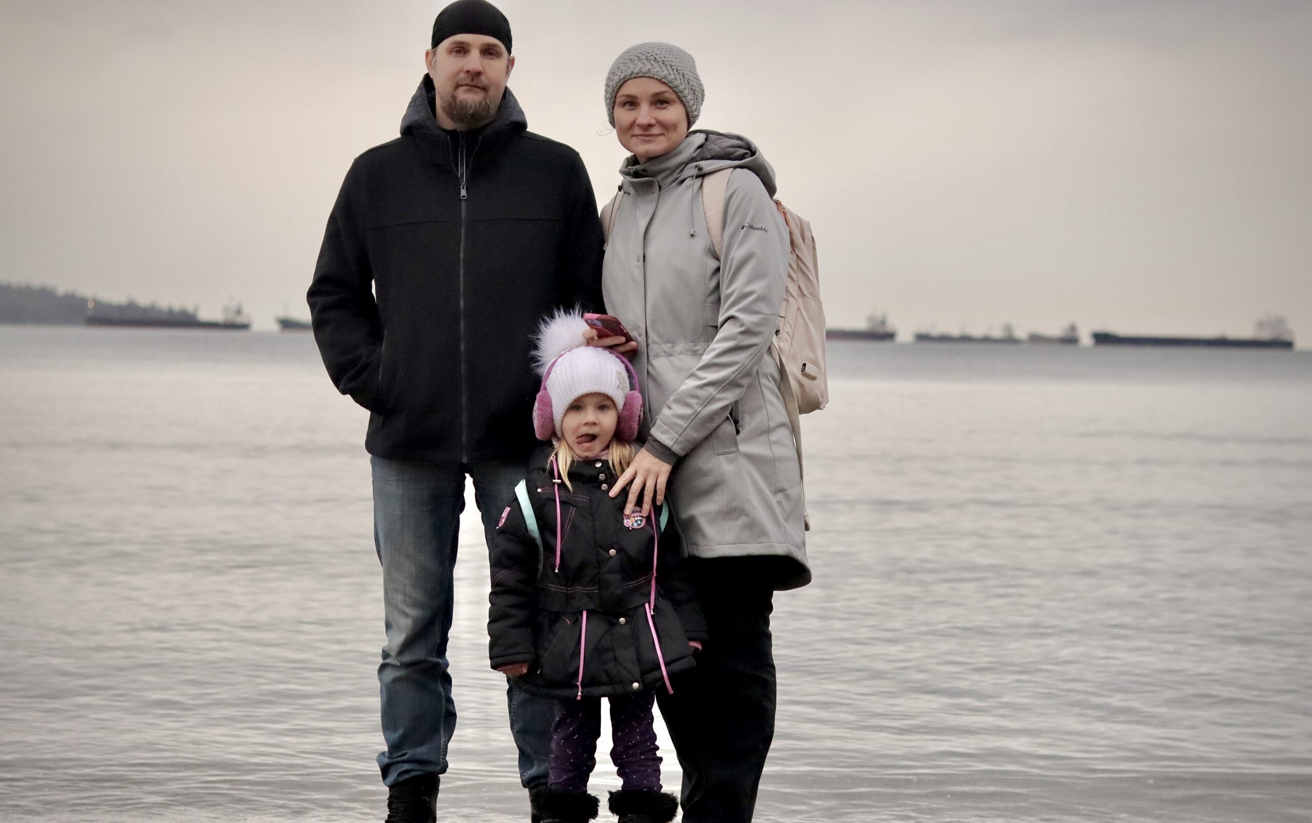 Yuliya Solovyova with her husband, Oleksandr, and their four-year-old daughter Erica.