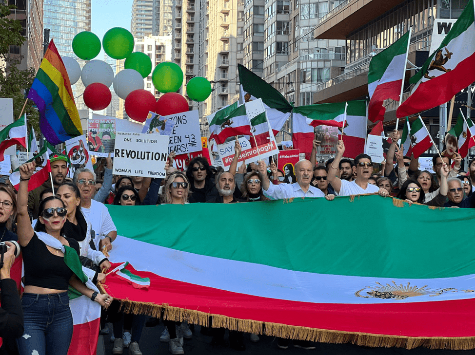Iranian-Canadians demonstrating last October in Toronto in solidarity with protesters in Iran