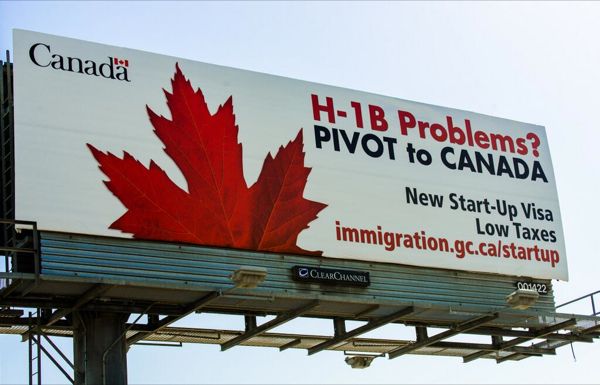 billboard of H-1B visa