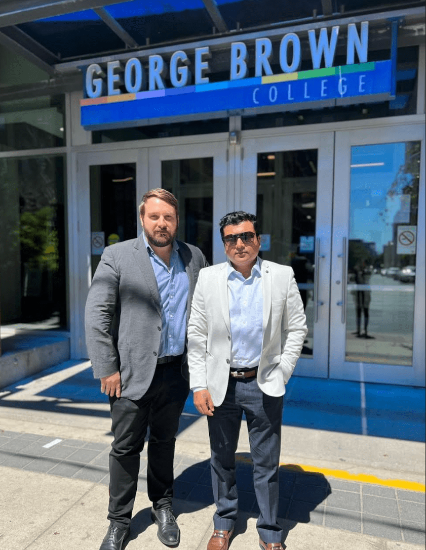 Himanshu Barthwal with Ian Honey, Director, South Asia, Middle East and Africa at George Brown College in Toronto